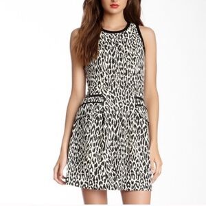 Nanette Lepore Black and White Jacquard Leopard - size 8